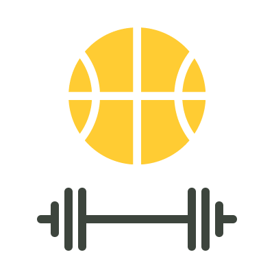 Outdoor gym and sports courts for students