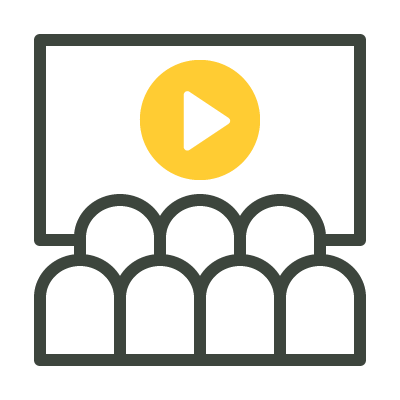 Indoor cinema rooms for students