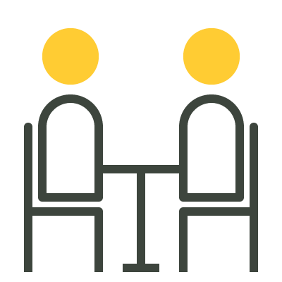 communal kitchen and living area