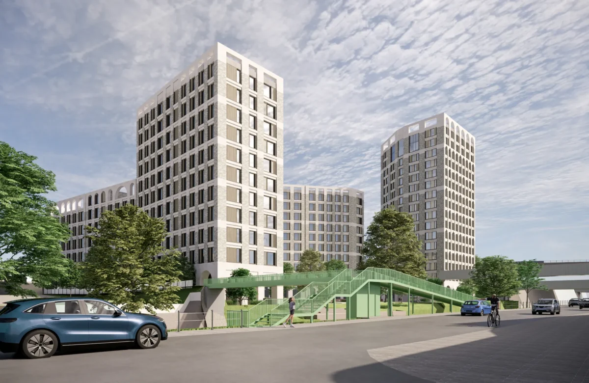 CGI of Timber Yard Buildings - Student Accommodation in Bristol