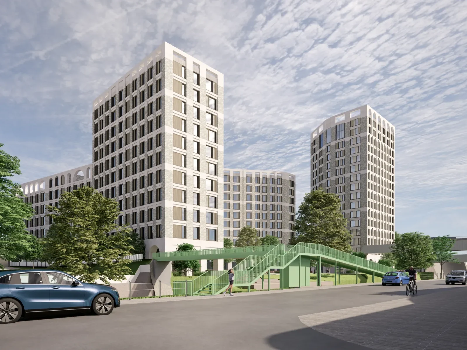 CGI of Timber Yard Buildings - Student Accommodation in Bristol