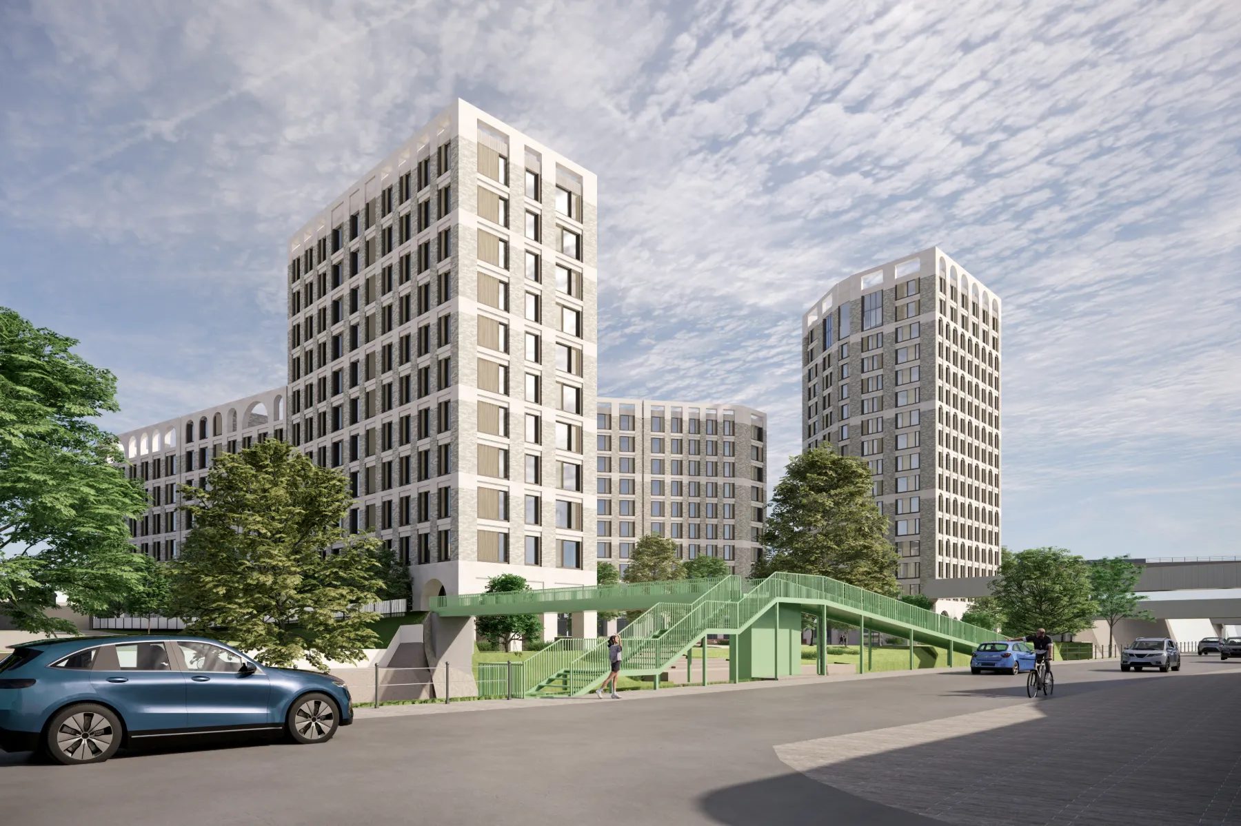 CGI of Timber Yard Buildings - Student Accommodation in Bristol