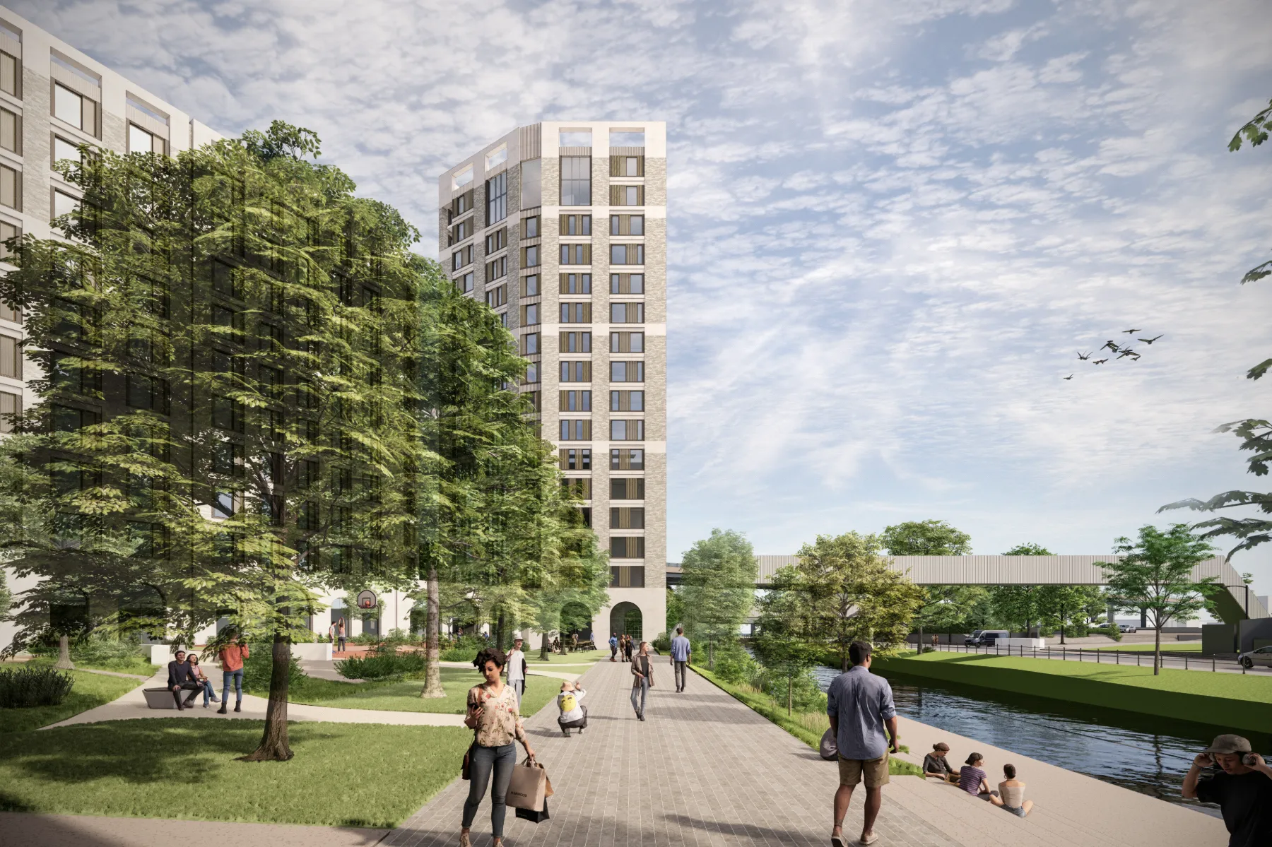 Timber Yard Buildings CGI - Student Accommodation in Bristol