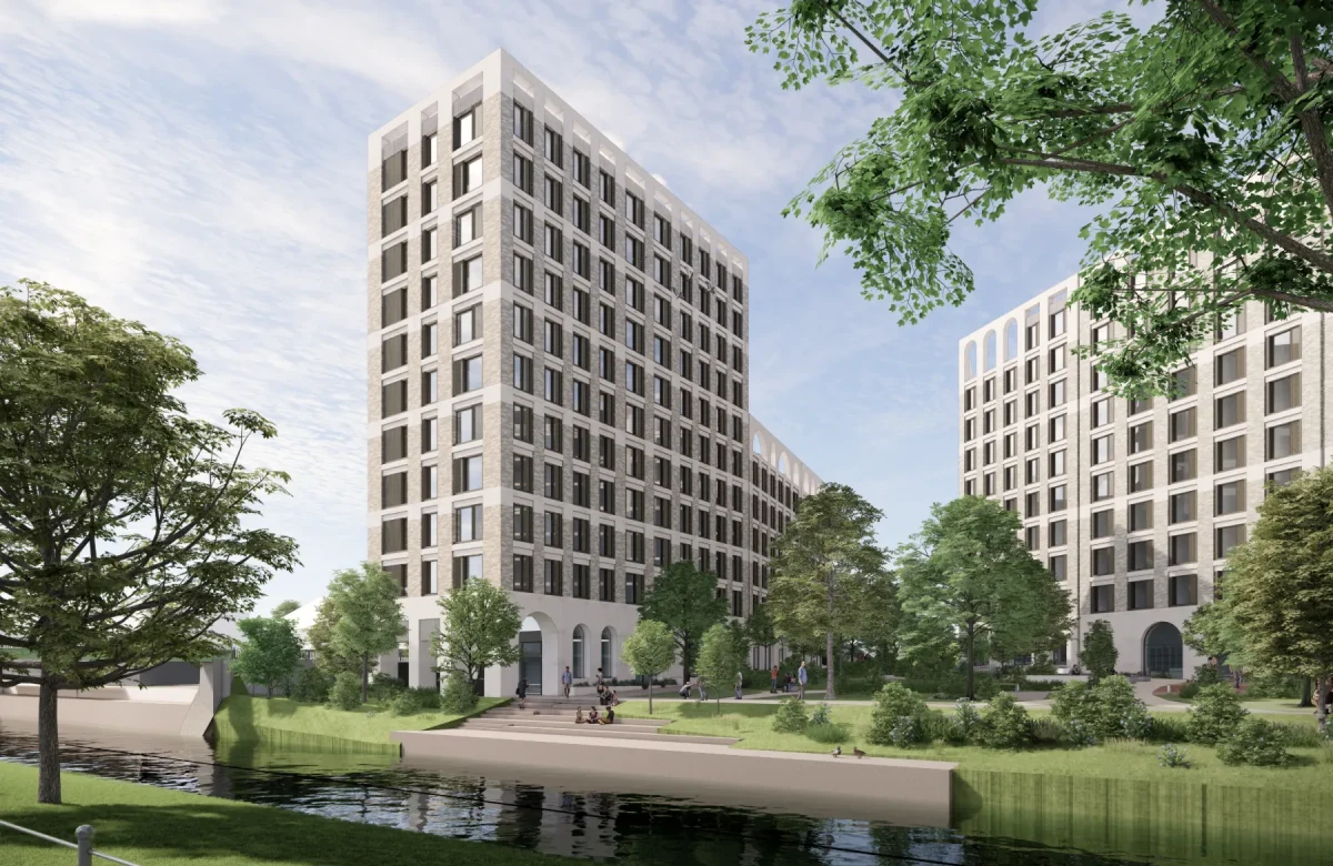 CGI of Timber Yard Buildings - Student Accommodation in Bristol