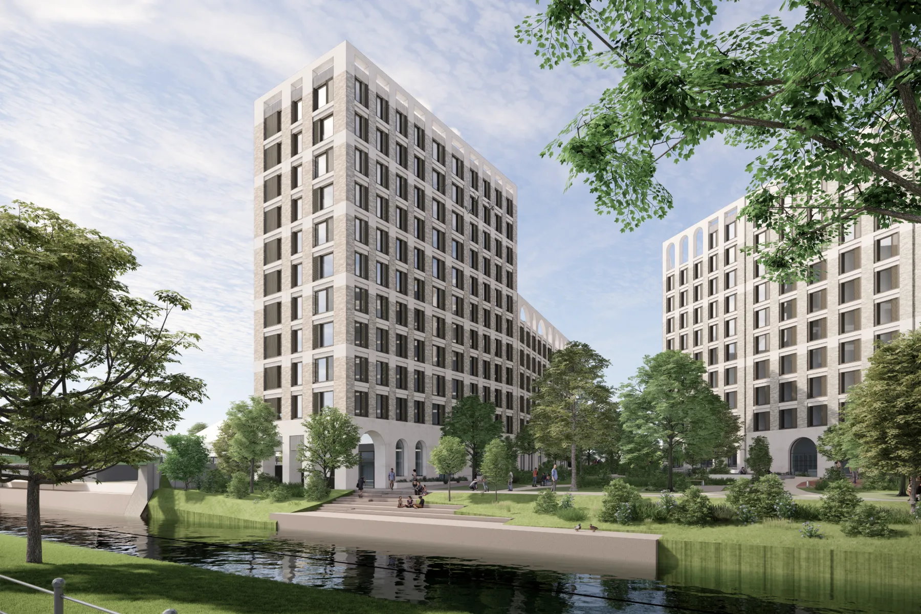 CGI of Timber Yard Buildings - Student Accommodation in Bristol